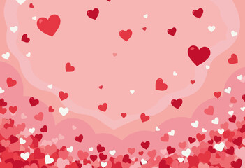 Obraz premium Colorful heart pattern on pink background for romantic themes 
