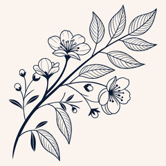 Floral design cherry blossom branch