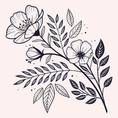 Floral design graphic illustration