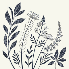 Floral design line art illustration