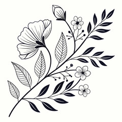 Floral design line art