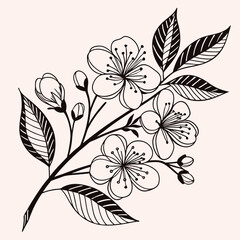 Floral design line art illustration