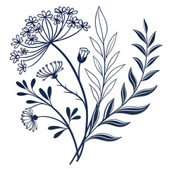 Floral illustration arrangement