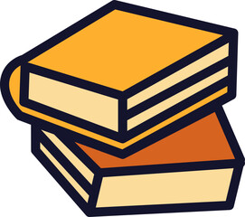 Vector Illustration of Two Stacked Books for Education and Knowledge