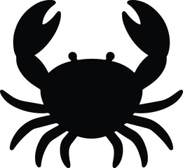 Silhouette of a crab simple design black and white Vector illustration