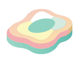 Obraz premium Abstract Layered Pastel Egg Design Organic Shapes and Soft Colors Ai Generated