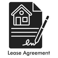 Lease Agreement Icon - Glyph Style