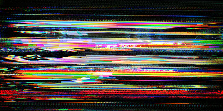 Glitch Overlay Stock Image In Black Background