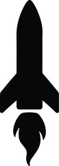 Silhouette rocket ship takes off symbol concept Vector illustration