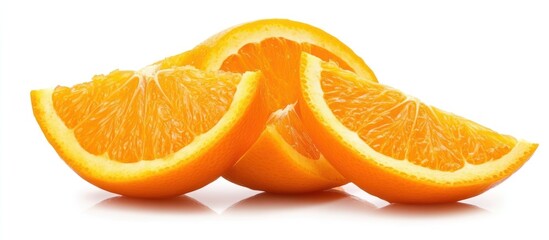 Invigorating citrus fruit: Slices of vibrant oranges cascade in harmonious arrangement