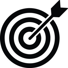 Silhouette Target and arrow simple focus success concept Vector illustration