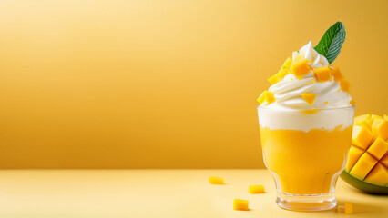 Photorealistic Mango Bingsu Series – Korean Shaved Ice Dessert with Fresh Mango and Cream