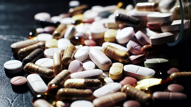 Assorted pills and capsules