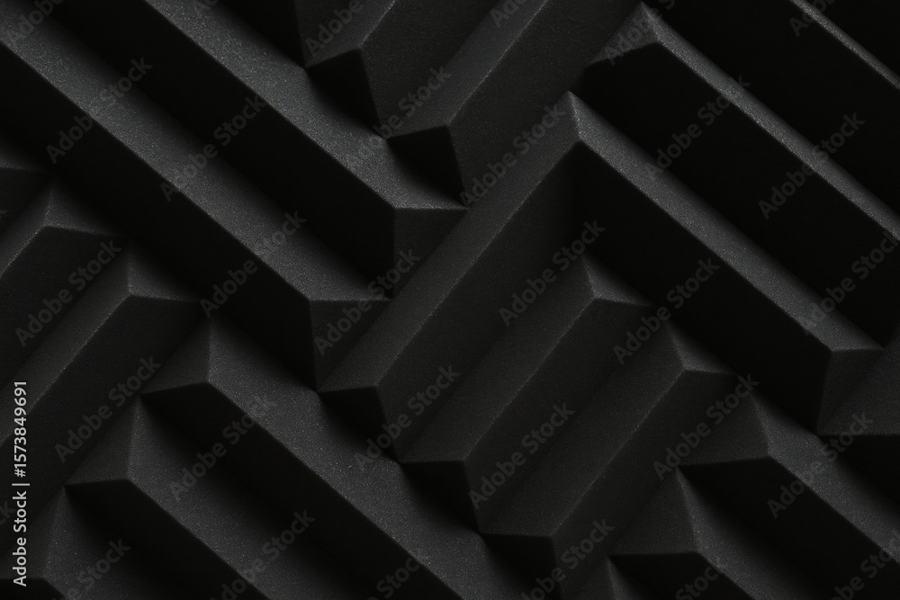 Poster abstract geometric pattern: a mesmerizing composition of sleek, dark architectural forms, expertly a