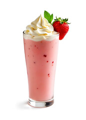 Strawberry Milkshake with Ice Cream Sundae 