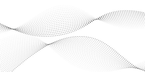 Abstract Waveform Dot Swirls on White