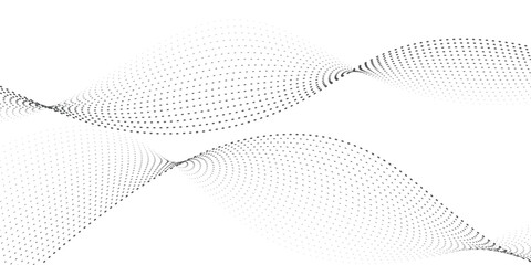 Abstract Waveform Dot Swirls on White