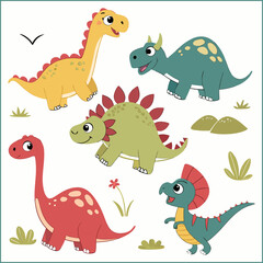 Acid dinosaurs stickers