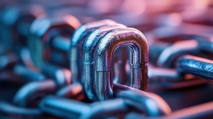 Metallic chain links with a futuristic aesthetic offering a robust connection