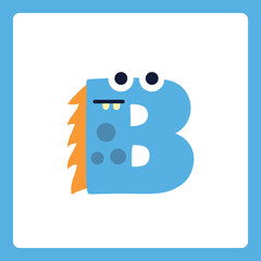 Alphabet shapes B cartoon monster
