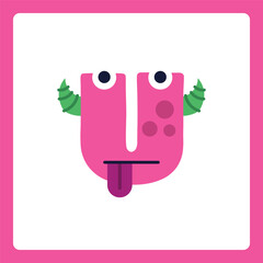 Alphabet shapes U cartoon monster