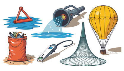 Sun-kissed beach vacation vector illustration with school supplies on a desk, perfect for end-of-summer sales and back-to-school designs