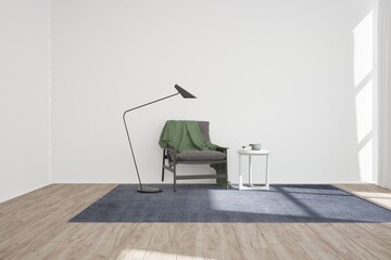 Modern interior design. 3D illustration
