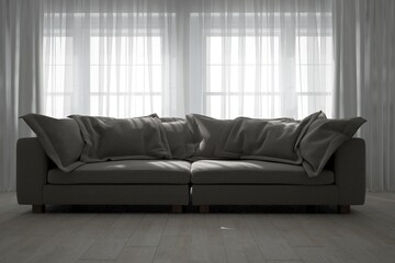 Modern interior design. 3D illustration