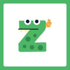 Alphabet shapes Z cartoon monster