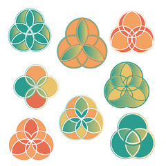 Harmony in Circles. Geometric Flower Collection