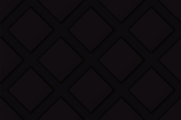3D black square plate seamless pattern horizontal background graphic illustration.