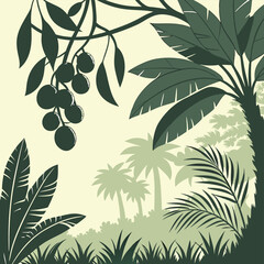 Jungle silhouette illustration background