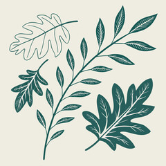 Leaves and branches design illustration