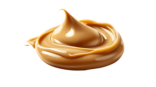 creamy peanut butter set against a white backdrop - Powered by Adobe