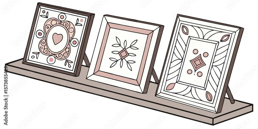 Aufkleber decorative frames featuring a dog illustration suitable for various design projects including poster