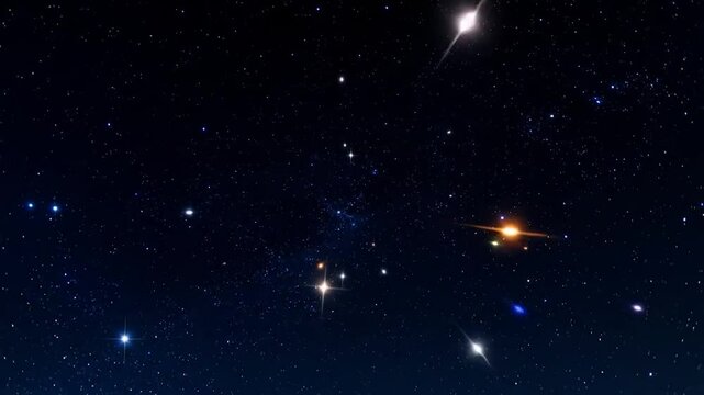 Starry night sky with celestial objects