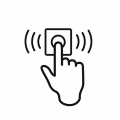 Hand press doorbell line icon clipart template