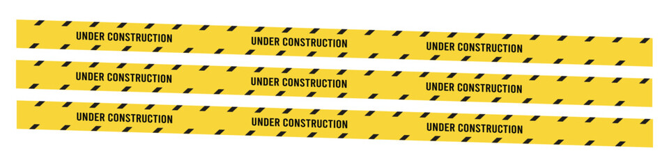 Under Construction Tape Vector: Caution & Safety Sign