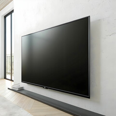 big tv on the white wall