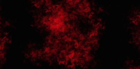 Fototapeta premium Red color powder explosion isolated on black background. Colorful dust explode. Paint Holi, dust particles splash. Network concept with spray. Futuristic technology element. 3D rendering.
