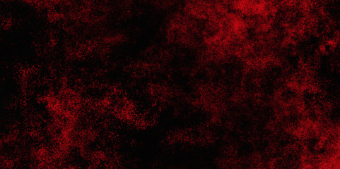 Red color powder explosion isolated on black background. Colorful dust explode. Paint Holi, dust particles splash. Network concept with spray. Futuristic technology element. 3D rendering.