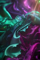 Torn Silk Aurora Background 