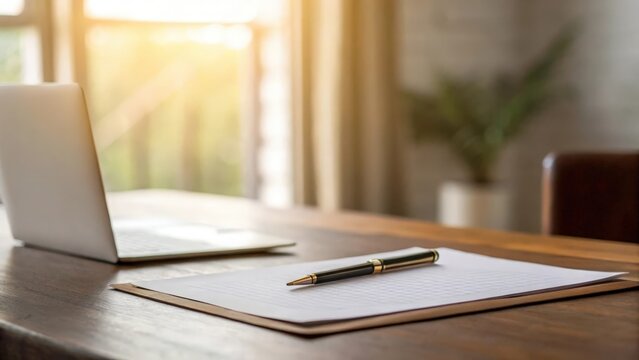 Defocused background with legacy document on desk representing final wishes and inheritance
