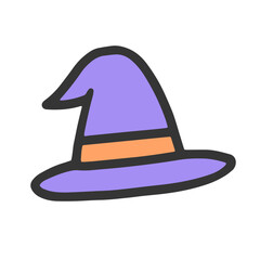 紫色の魔女の帽子