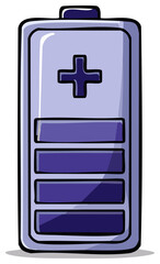 Fototapeta premium Illustration of Rechargeable Battery with Full Power Level Indicator in Blue