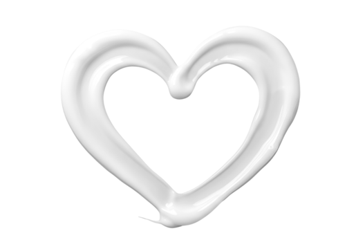 Cream Heart on Pink Background - Powered by Adobe