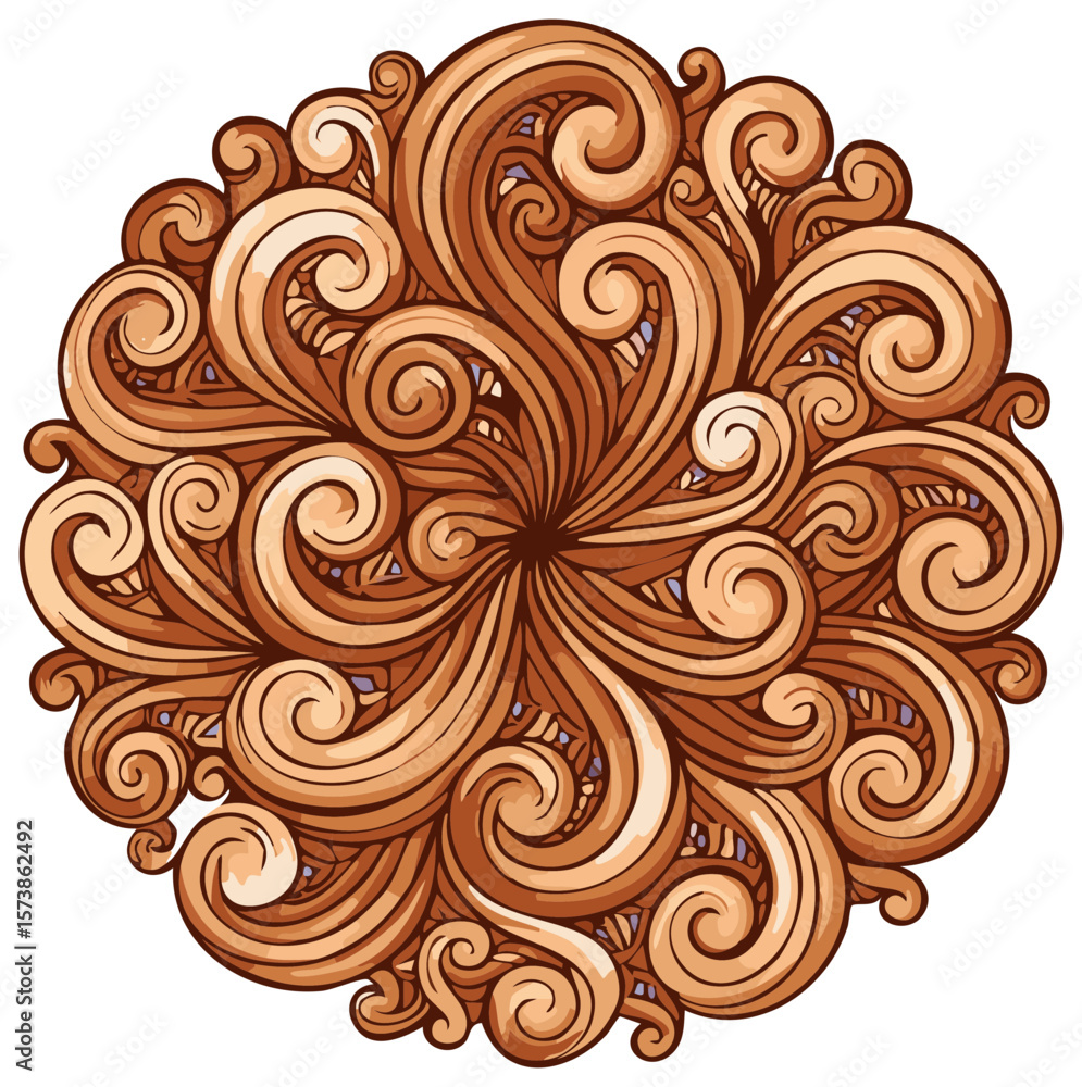 Poster ornate abstract mandala design with swirling patterns and intricate details