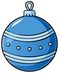 Festive cartoon Christmas bauble decoration for holiday celebrations