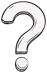 Stylized Question Mark Simple Hand Drawn Line Art Uncertainty Graphic