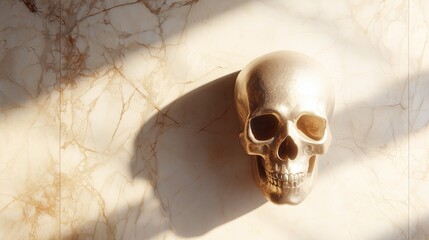 Elegant Skull Silhouette on Luxury Marble Background